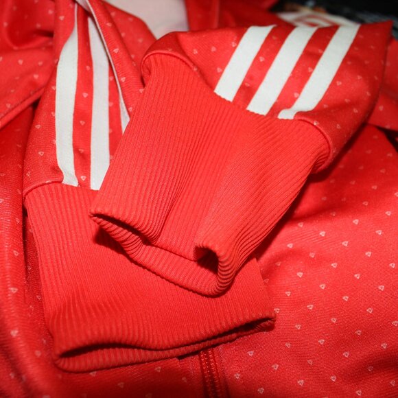 3/$118❤️mint Adidas Women's Firebird Graphic Track Jacket Hi-Res Orange/White - Picture 4 of 11